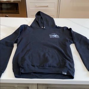 CLD black hoodie with coffin symbol